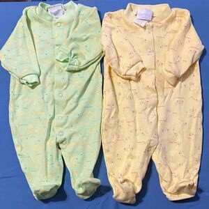 Carter's Green and Yellow Baby Sleepers